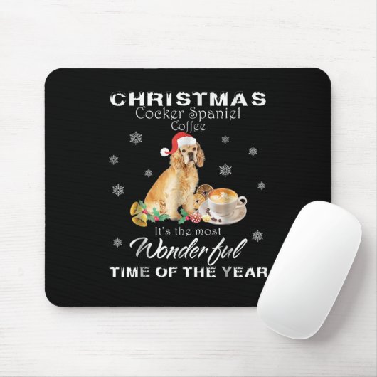 Tapis De Souris Cocker Spaniel | Cocker de Noël Spaniel Café (Avec souris)