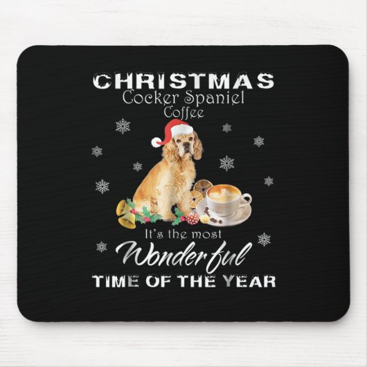 Tapis De Souris Cocker Spaniel | Cocker de Noël Spaniel Café (Devant)