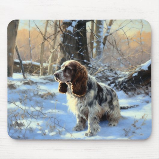 Tapis De Souris Cocker Spaniel Laisser Neige Noël (Devant)