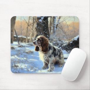 Tapis De Souris Cocker Spaniel Laissez tomber la neige Noël