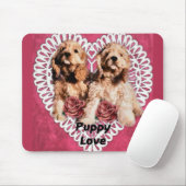 Tapis De Souris Cocker Spaniel Puppies Valentines (Avec souris)