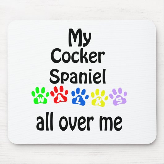 Tapis De Souris Cocker Spaniel Walks Design (Devant)