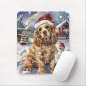 Tapis De Souris Cocker Spaniel Winter Wonderland Noël Joie (Avec souris)