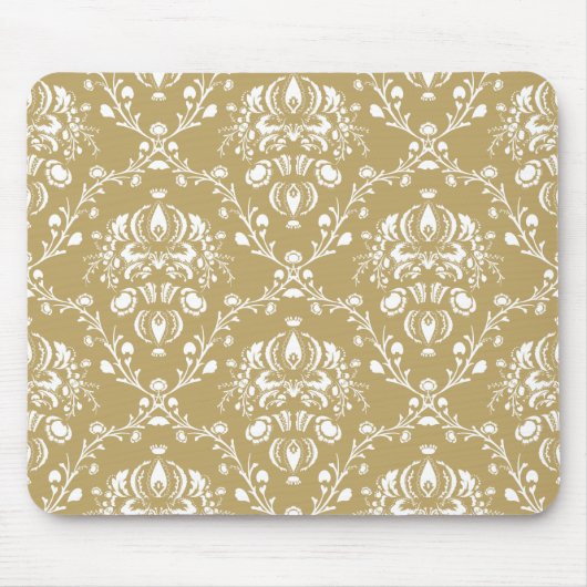 Tapis De Souris Cocoa and Cream Damask (Devant)