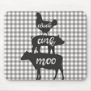 Tapis De Souris Cocotte Groin Meugler Poulet Vache Porc Ferme