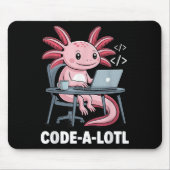 Tapis De Souris Code-alotl Funny Axolotl Tee Pour Programmeurs (Devant)