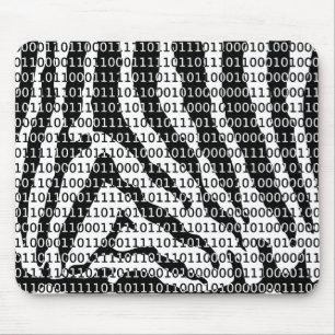 Tapis De Souris Code binaire Zebra noir et blanc