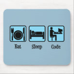 Tapis De Souris Code de veille<br><div class="desc">Si vous travaillez dans la programmation informatique,  vous passez toute la journée à manger,  dormir et coder des programmes informatiques. Un drôle de cadeau de codeur pour un major en informatique qui vit pour le piratage et travaille en binaire. Un cadeau geek génial pour quelqu'un qui aime les ordinateurs.</div>