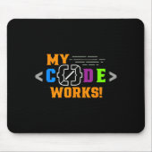 Tapis De Souris Code fonctionne drôle programmeur code logiciel (Devant)