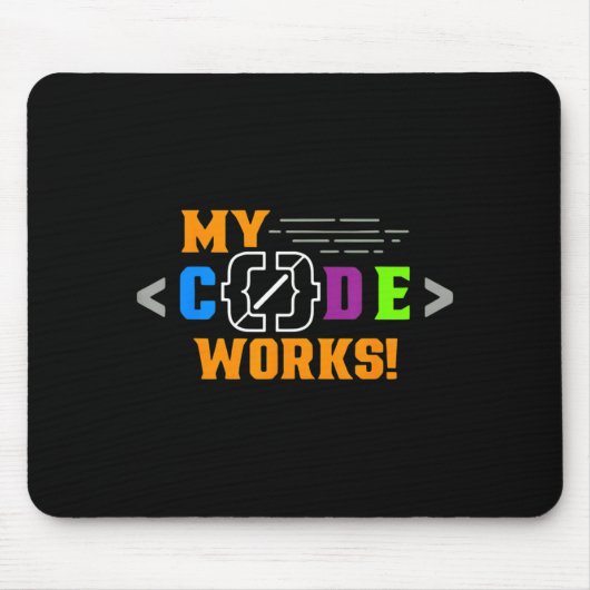 Tapis De Souris Code fonctionne drôle programmeur code logiciel (Devant)