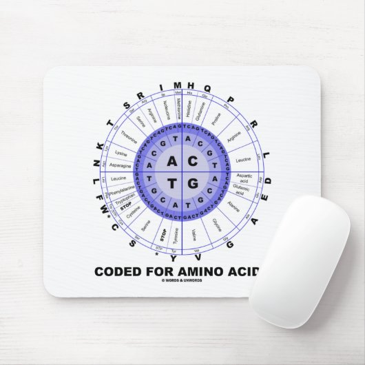 Tapis De Souris Codé pour les acides aminés (ADN de code (Avec souris)