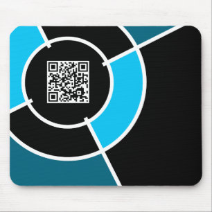 Tapis De Souris code QR aqua bullseye