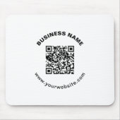 Tapis De Souris Code QR avec nom d'entreprise Texte circulaire gra (Devant)