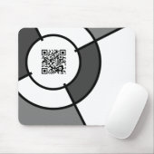 Tapis De Souris code QR cible noir et blanc (Avec souris)