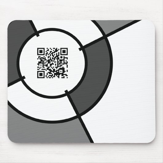 Tapis De Souris code QR cible noir et blanc (Devant)