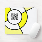 Tapis De Souris code QR du bullseye jaune (Avec souris)