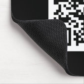 Tapis De Souris Code QR moderne éditable | Noir Blanc ou toute cou (Coin)
