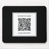 Tapis De Souris Code QR professionnel | Noir & Blanc (Devant)