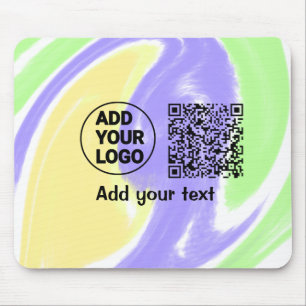 Tapis De Souris Code qr simple minimaliste ajouter logo nom du cod