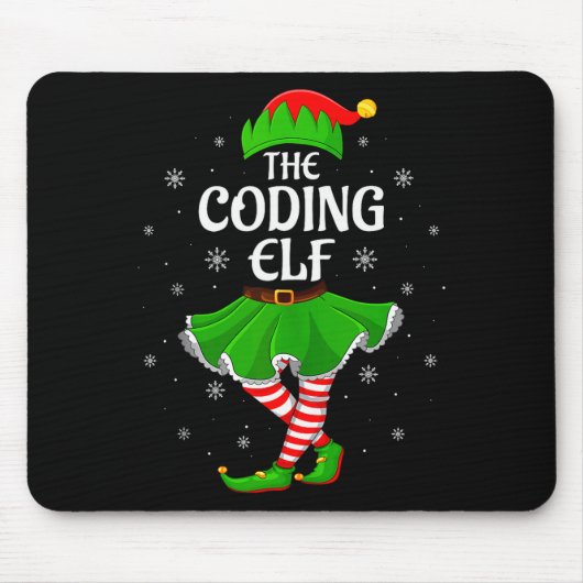 Tapis De Souris Coding Elf Christmas Family Girls Women Elf Squad  (Devant)