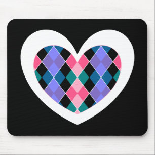 Tapis De Souris Coeur à motifs de losanges