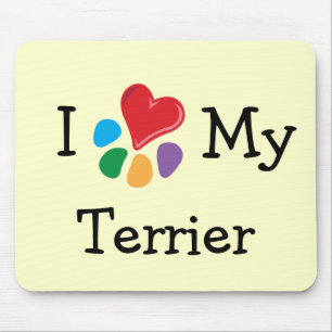 Tapis De Souris Coeur animal de Lover_I mon Terrier