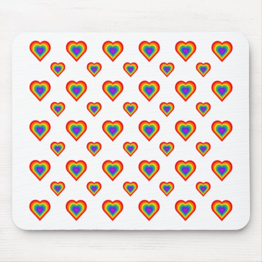 Tapis De Souris Coeur arc-en-ciel (Devant)