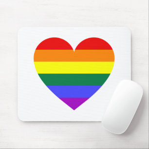 Tapis De Souris Coeur arc-en-ciel du Gay pride LGBT