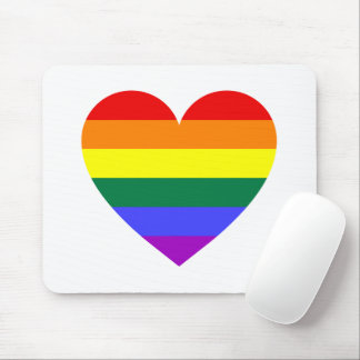 Tapis De Souris Coeur arc-en-ciel du Gay pride LGBT
