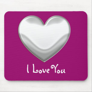 Tapis De Souris Coeur blanc - Je t'aime Mousepad