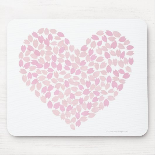 Tapis De Souris Coeur cerise en fleurs (Devant)