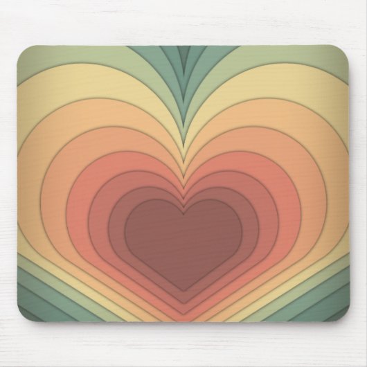 Tapis De Souris Coeur coloré rétro Funky Mousepad (Devant)