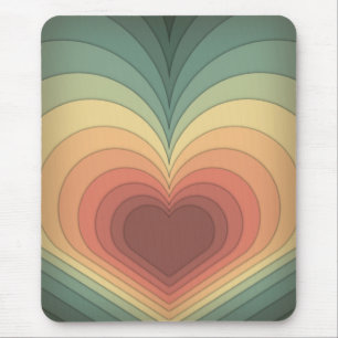 Tapis De Souris Coeur coloré rétro Funky Mousepad