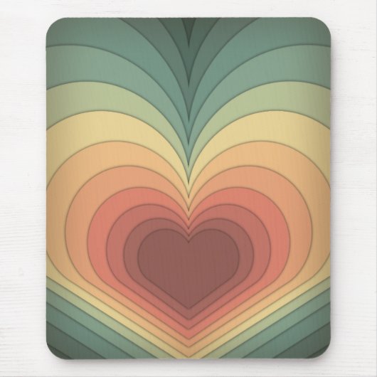 Tapis De Souris Coeur coloré rétro Funky Mousepad (Devant)