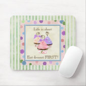 Tapis De Souris Coeur Cupcake Trio La vie est courte - Souris (Avec souris)