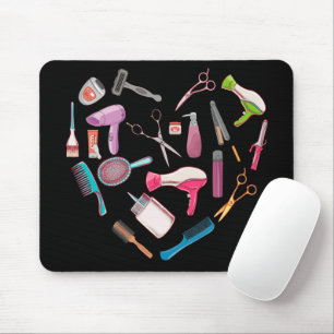 Tapis De Souris Coeur de coiffeur Outil coiffeur