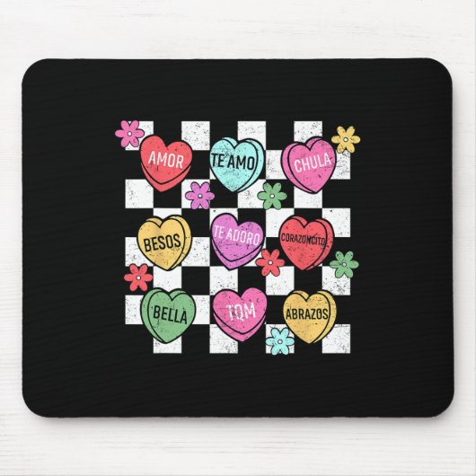 Tapis De Souris Cœur de conversation de la Saint-Valentin espagnol (Devant)