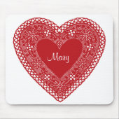 Tapis De Souris Coeur de dentelle vintage (Devant)