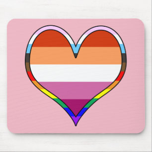 Tapis De Souris Coeur de fierté lesbienne