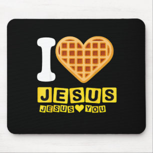 Tapis De Souris Cœur de gaufre J'aime Jésus