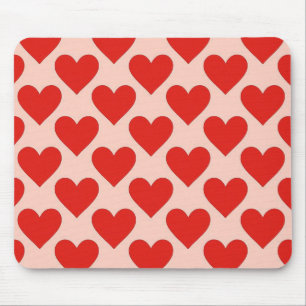Tapis De Souris Cœur de la Saint-Valentin traditionnel rouge