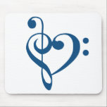 Tapis De Souris Coeur de musique Treble basse Clef Heart - Bleu cl<br><div class="desc">Coeur de musique, Coeur de basse de Treble, Inspiration, Amour, Passion</div>