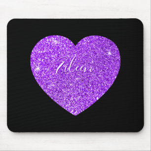 Tapis De Souris Coeur de Parties scintillant Faux Faux Flugubre et