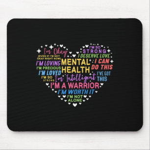 Tapis De Souris Coeur de sensibilisation à la santé mentale