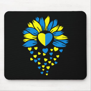 Tapis De Souris Cœur de tournesol de soutien à l'Ukraine