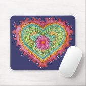 Tapis De Souris Coeur des flammes Mousepad (Avec souris)