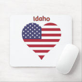 Tapis De Souris Coeur du drapeau américain de l'Idaho (Avec souris)