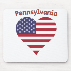 Tapis De Souris Coeur du drapeau américain de Pennsylvanie