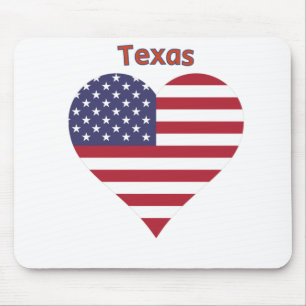 Tapis De Souris Coeur du drapeau américain du Texas