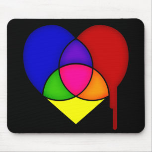 Tapis De Souris coeur du graphique en couleurs